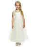 Ivory Lace Tulle Slit Back Gorgeous Junior Bridesmaid Dress